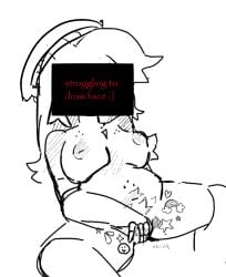 face_censor fingering kyoko_(block_tales) lugiafan325 monochrome self_upload sketch solo tagme