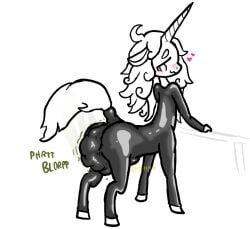 blush bulge clothing equid equine hair heart_symbol horn latex latex_clothing latex_skinsuit lilymoo male mammal mythological_creature mythological_equine mythology peeing scat skinsuit soiling solo taur tight_clothing unicorn unicorn_taur