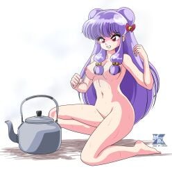 1girls angry angry_face back_length_hair breasts female female_focus female_only kettle lavender_hair light-skinned_female light_skin long_bangs long_hair megaphilx naked naked_female nipples nude nude_female official_art purple_hair pussy ranma_1/2 red_eyes shampoo_(ranma_1/2) shiny_skin solo solo_female solo_focus steamy twin_buns wet wet_body wet_skin white_background