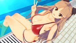 bikini clothed huge_ass huge_breasts renka_(senran_kagura) senran_kagura swimsuit thick_thighs