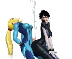 1futa 1girls 3d ass back_arching_orgasm bayonetta bayonetta_(character) black_hair blonde_hair buttjob central-tides crossover cum cum_explosion cumshot curvy female female_on_futa futa_on_female futanari hourglass_figure intersex large_penis medium_breasts metroid naughty_face nintendo open_mouth orgasm penis samus_aran xnalara xps zero_suit zero_suit_samus