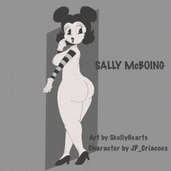 1girls 2024 2025 2d 2d_(artwork) ass back big big_nipples black breasts female hair hips huge_ass jpeg jpg looking monochrome original pereira_cartoons rubberhose sally_mcboing skin skullyhearts solo solo_female thick thighs toony white wide