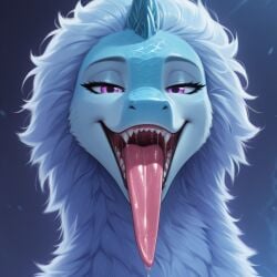 ai_generated fangs female long_tongue maw_shot mawshot mouth_shot open_mouth saliva sisu teeth tongue_out