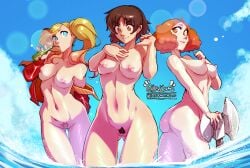 3girls absurd_res absurdres ann_takamaki aqua_eyes aqua_eyes_female ass ass_visible_from_the_front ass_visible_through_thighs bare_arms bare_hands bare_hips bare_legs bare_shoulders bare_skin bare_thighs belly belly_button blonde_eyebrows blonde_female blonde_hair blonde_hair_female blue_background blue_eyes blue_eyes_female blue_sky breasts brown_eyebrows brown_eyes brown_eyes_female brown_hair brown_hair_female busty busty_female busty_girl busty_teen casual cleavage clouds collarbone curvaceous curvaceous_body curvaceous_female curvaceous_figure curvaceous_hips curvaceous_teen curvaceous_thighs curvy curvy_body curvy_female curvy_figure curvy_hips curvy_teen curvy_thighs day daytime dot_nose dripping_wet elbows exposed_arms exposed_hips exposed_legs exposed_shoulders exposed_skin exposed_thighs fair_skin female female_focus female_only fingers groin group hair_between_eyes half_submerged haru_okumura haysey_draws head_tilt high_resolution high_school_student highres horizon hourglass_figure human jacket large_breasts lean_body lean_figure legs lifeguard light-skined_female light-skinned light-skinned_female light_skin light_skin_female light_skinned light_skinned_female long_hair looking_down makoto_niijima medium_hair midriff multiple_females multiple_girls narrow_waist navel nudist ocean off_shoulder open_jacket open_topwear orange_eyebrows orange_eyes orange_eyes_female orange_hair orange_hair_female outdoors pale_skin parted_bangs partially_submerged partially_submerged_legs persona persona_5 pubic_hair red_jacket red_topwear school_girl school_girls sea seaside short_hair shoulders simple_background sky slender_body slender_waist slim_girl slim_waist smile smiley_face smirk smooth_skin soaked standing submerged_feet submerged_legs teen_girl teenage_girl teenage_girls teenager thick_ass thick_thighs thigh_gap thighs thin_waist tilted_head topwear twintails twintails_(hairstyle) underboob upper_body v-line wavy_hair wet wet_belly wet_bikini wet_body wet_breasts wet_legs wet_skin wet_thighs wide_hips yellow_eyebrows yellow_hair yellow_hair_female