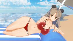 bikini clothed huge_ass huge_breasts renka_(senran_kagura) senran_kagura swimsuit thick_thighs