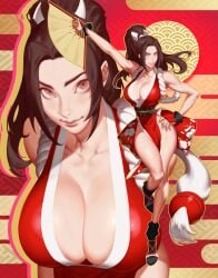 1girls breasts cleavage fatal_fury large_breasts mai_shiranui revealing_clothes snk the_king_of_fighters zelus