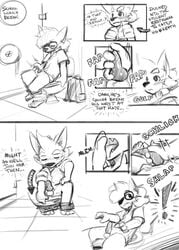 1boy anthro comic furry harmarist knot male male_only masturbation penis public solo