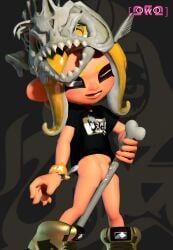 absurd_res bodily_fluids bone bottomless cephalopod clothed clothing digital_media_(artwork) female footwear genitals grinding hi_res humanoid marine mollusk nintendo octarian octoling octoling_girl owalt_sfm owo_sfm pseudo_hair pussy sex shoes skeleton skull solo splatfest splatoon splatoon_(series) splatoon_2 tentacle tentacle_hair topwear tribadism vaginal_penetration wristband