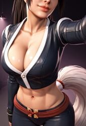 ai_generated big_breasts cleavage fatal_fury gwee huge_breasts king_of_fighters large_breasts mai_shiranui muscular_female portrait street_fighter street_fighter_6