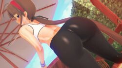 dat_ass huge_ass ryoubi_(senran_kagura) senran_kagura thick_thighs workout_clothes