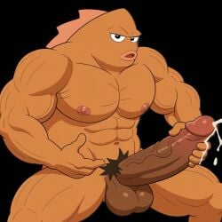 1boy abs ai_generated anthro balls biceps big_penis black_background cum cumdrip cumshot ejaculation erection fish fit fit_male furry furry_male furry_only genitals gigantic_penis goldfish hand_on_penis huge_cock humanoid_genitalia humanoid_penis incidental_24 jacking_off large_penis looking_at_viewer male male_nipples male_only marine massive_penis muscular muscular_anthro muscular_male nickelodeon nipples nude nude_anthro nude_male open_mouth orange_body pecs penis pubic_hair sitting solo solo_male spongebob_squarepants stroking_penis testicles thick_penis veiny_penis