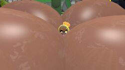 ahe_gao ass_expansion breast_expansion breasts female frye_(splatoon) garry's_mod hyper_ass hyper_breasts immobile