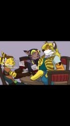 angela_cross_(ratchet_and_clank) furry gay gay_sex group group_sex kissing ratchet_(ratchet_and_clank) ratchet_and_clank sasha_phyronix_(ratchet_and_clank) tagme video yuri