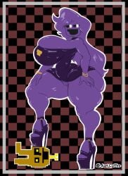 1girls big_ass big_breasts bottomless breasts clothed clothing five_nights_at_freddy's high_heels hourglass_figure huge_ass huge_breasts human just_coffee light_skin mostly_clothed purple_body purple_girl purple_guy_(fnaf) pussy rule_63 solo standing tagme thick_thighs tube_dress wide_hips william_afton