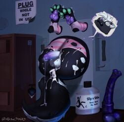 after_anal after_sex alchesmity animal_dildo animal_sex_toy anthro anus ass balls big_tail biped black_body black_fur bodily_fluids butt_focus buttplug clenched_teeth clothing countershading cum cum_drip cum_fart cum_from_ass cum_in_ass cum_inside cum_on_butt cum_on_buttplug cum_on_pawpads cum_on_tail cum_string curling_toes detailed_background digitigrade dildo dresser dripping emanata english_text equine_dildo excessive_bodily_fluids excessive_genital_fluids excessive_precum feet floor fur furniture genital_fluids genitals glans green_pawpads hair half-erect handle hi_res humanoid_genitalia humanoid_penis inner_ear_fluff inside jug leaking_cum leaking_precum legwear long_hair lube_bottle lying male mammal mephitid multicolored_penis on_back open_mouth paper pawpads penis pink_clothing pink_legwear pink_thigh_highs plug_(sex_toy) precum precum_drip precum_on_tail precum_string purple_anus purple_nose purple_pawpads purple_penis sex_toy shaded sign skunk solo spiral spiral_eyes spots tail teeth text thigh_highs through_wall tonyskoonk torn_clothing tuft two_tone_penis two_tone_tail white_balls white_hair white_inner_ear white_inner_ear_fluff white_penis white_spots wood wood_floor