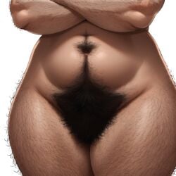 ai_generated aicrafter female female_only hairy hairy_arms hairy_legs hairy_stomach hairy_thighs happy_trail pubic_hair thick_thighs