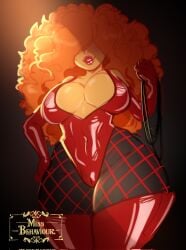 1girls afro armwear big_breasts big_hair big_lips breasts cleavage cosplay elbow_gloves female female_only fishnet fishnet_legwear fishnets gloves hair hair_over_eyes hips holding_object huge_breasts leash legwear leotard lips lipstick mature mature_female mature_woman missbehaviour orange_hair powerpuff_girls red_gloves red_leotard red_lips red_lipstick red_thighhighs sara_bellum sedusa_(cosplay) solo solo_female thick_lips thick_thighs thighhighs thighs wide_hips