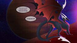 16:9 4k absurd_res activision ass black_body black_scales blade corrupt_cynder cynder dialogue dragon english_text female feral genitals hi_res horn looking_at_viewer looking_back looking_back_at_viewer membrane_(anatomy) membranous_wings microsoft mythological_creature mythological_scalie mythology pussy scales scalie skyebold solo speech_bubble spyro_the_dragon star tail tail_blade text the_legend_of_spyro weapon_tail widescreen wings xbox_game_studios