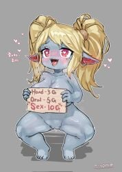big_breasts bodily_fluids breasts drooling female genital_fluids genitals gomogomo heart_eyes heart_symbol hi_res humanoid humanoid_pointy_ears league_of_legends not_furry nude open_mouth pointy_ears poppy_(lol) pussy riot_games saliva short_stack solo spread_legs spreading tencent tongue tongue_out twintails_(hairstyle) vaginal_fluids yordle