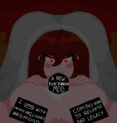 1boy 1girls areola areolae auburn_hair background beat_banger bed bedroom black_eyes blanket blowjob boobjob breasts brown_hair censored censored_penis character_request cum cum_in_mouth dark_room face_down_ass_up fellatio female frame heart-shaped_pupils huge_breasts huge_cock laiya(oc) lights_off lips looking_at_viewer male naked naked_female night nighttime oc original_character paizufella paizuri penis pixel_art teaser text text_box under_blanket voluptuous voluptuous_female zionosprites