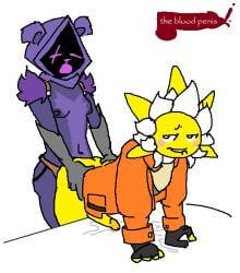 1boy 1boy1girl anal anthro bear bent_over cum cum_drip cum_pool cum_puddle cum_while_penetrated cumming cumming_from_anal_sex erection female femboy fortnite intersex male pegging plimporner raven_team_leader strap-on sunspot_(fortnite)