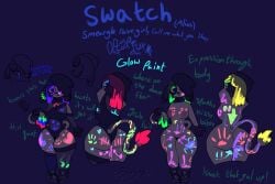 2025 3:2 absurd_res anthro ass big_butt blacklight blue_hair bodypaint breasts clothed clothing ear_piercing ear_ring english_text female fishnet_clothing flesh_tunnel footwear gazaster generation_2_pokemon gloves gloves_(marking) glowing glowing_paint green_hair hair hand_print handwear hat headgear headwear heart_symbol hi_res hoop_ear_ring knee_highs leg_markings legwear long_hair looking_at_viewer looking_back mammal markings model_sheet mostly_nude multiple_poses naked_footwear nintendo one_eye_obstructed paint piercing pokemon pokemon_(species) pose purple_eyes red_hair ring_piercing shoes signature simple_background skimpy small_breasts smeargle sneakers sneakers_only socks socks_(marking) solo standing straight_hair tail tally_marks text thick_thighs thigh_highs tongue tongue_piercing wide_hips