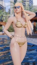3drendernoob beach bikini blonde_hair emilie_de_rochefort female female_only tekken tekken_8 wet