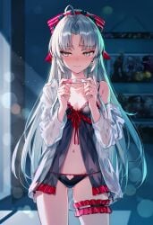 ai_generated blush carlotta_(wuthering_waves) nightgown panties pregnancy_test raaicave white_hair wuthering_waves