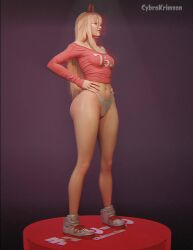 3d animated blonde_hair cameltoe chainsaw_man cybrokrimson female horns looping_animation no_pants panties power_(chainsaw_man) self-upload shoes solo standing tagme ugoira underwear video