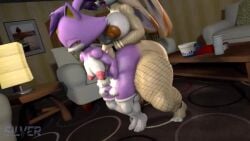 3d anthro blaze_the_cat futa_on_futa futanari silvertilver sonic_(series) sound tagme vanilla_the_rabbit video