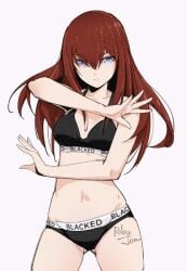 1girls 2025 blacked blacked_clothing blue_eyes bra cheating cheating_female cheating_girlfriend edit edited emotionless female female_focus female_only hands long_hair looking_at_viewer makise_kurisu panties partially_clothed posing posing_for_the_viewer racism racist racist_woman red_hair relaxjon simple_background steins;gate text_on_clothing white_background white_body white_skin white_skinned_female