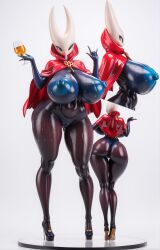 ai_generated anthropod breasts bug female hollow_knight hornet_(hollow_knight) huge_breasts huge_nipples surikat wide_hips