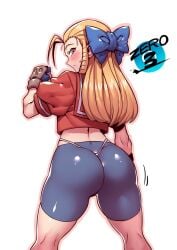 2d ass blonde_hair bubble_butt capcom drill_hair female g-string karin_kanzuki long_hair street_fighter tagme thong tukiwani