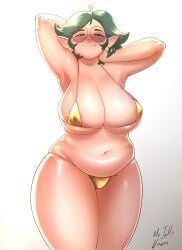 1girls ass big_breasts big_butt big_hips big_thighs bikini blush breasts caucasian caucasian_female chubby chubby_female disney female glasses golden_bikini golden_week green_eyes green_hair high_resolution highres hips jpg massive_breasts massive_hips massive_thighs mr.jellybeans sexy sexy_body sexy_pose smile the_owl_house thick_thighs thighs twitter_link voluptuous voluptuous_body voluptuous_female willow_park