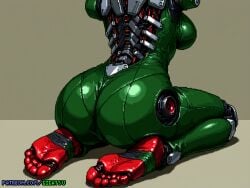 ai_generated amputated_arm amputee android ass ass_focus feet foot_fetish foot_focus from_behind gigatsu robot robot_girl sole_female soles toes