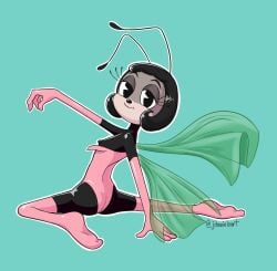 1girls 2024 absurd_res antennae_(anatomy) arthropod ass black_body blossom_(if) clothing eyelashes female gloves handwear hi_res humanoid if_(2024) jdanieloart leotard looking_at_viewer maximum_effort nipples paramount_pictures pie_cut_eyes solo sunday_night_productions wings
