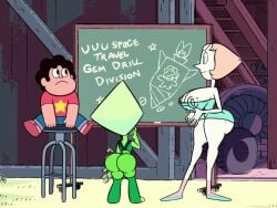 huge_ass huge_breasts pearl_(steven_universe) peridot_(steven_universe) steven_universe useless_clothing