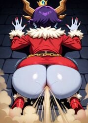ai_generated ass ass_focus brawl_stars dark_purple_hair doggy_style doggy_style_position fart fart_cloud fart_fetish farting female female_only heels horns kneeling kneeling_female kneeling_on_ground light_blue_skin malicious_mandy_(brawl_stars) mandy_(brawl_stars) micro_thong micro_thong_(possibly) queen red_nail red_nails supercell supercell_(company)