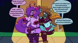 16:9 absurd_res anthro ass bell bell_collar big_breasts big_butt big_penis blue_body blue_fur breasts brown_body brown_fur chibi_(chibitay) chibitay clothing collar crystal_(chibitay) domestic_cat english_text felid feline felis female fingerless_gloves fishnet_clothing fishnet_legwear fluffy fluffy_chest fluffy_ears fluffy_hair fluffy_tail freckles fur genitals gloves gynomorph hair handwear hi_res intersex leggings legwear mammal panties panties_bulge pasties penis pubes purple_body purple_fur slightly_chubby slightly_chubby_anthro slightly_chubby_female tail text thick_thighs torn_clothing torn_leggings torn_legwear trans_(lore) trans_woman_(lore) translynx underwear wide_hips widescreen