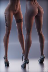 2025 2girls 3d back_dimples big_ass black_toenail_polish bubble_butt clitoral_hood cyberpunk_2077 duo female female_only ferdinand_(artist) fit fit_female front_view hairless_pussy high_heels high_heels_only judy_alvarez leg_shot legs_apart long_legs multiple_girls naked_footwear nude nude_female painted_toenails panam_palmer platform_heels pubic_tattoo pussy rear_view simple_background standing tattoo tattoos_everywhere toenail_polish