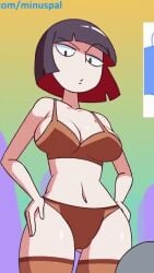 animated bra competition_animation_(minus8) female minus8 panties short_hair stockings tagme thighhighs thighs underwear yi_(minus8)