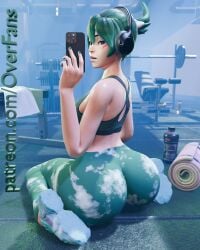ass ass_bigger_than_head ass_focus big_ass gym kiriko_(overwatch) leggings overfans overwatch overwatch_2 selfie tagme tight_clothing yoga_pants