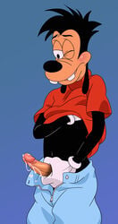 anthro canine disney goof_troop humanoid_penis male_only mammal masturbation max_goof penile_masturbation penis xxx_ing