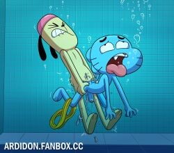 2boys ardidon breeding canine cartoon_network cub cum_in_ass danger drowning feline gumball_watterson imminent_death male male/male nude sex the_amazing_world_of_gumball underwater underwater_sex unknown_character
