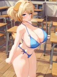 3d ai_generated animated armpits bikini blonde_hair blue_bikini blue_eyes blue_fingernails blush bouncing_ass bouncing_breasts dog_ears dog_girl dog_tail embarrassed huge_ass huge_breasts indie_virtual_youtuber klaire_fluffle short_hair tagme video vtuber wagging_tail