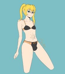 1boy autonomous blonde_hair blue_eyes bra bulge bulge_under_clothes femboy feminine_male feminization lingerie looking_at_viewer male naruko naruto naruto_(series) otoko_no_ko otokonoko panties penis penis_in_panties sissy small_penis stomach_tattoo tattoo trap twintails uzumaki_naruto whiskers