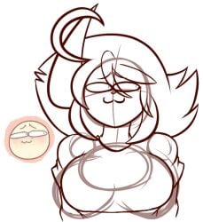 absol big_breasts breasts cleavage dewwydarts dewwydartz huge_breasts law_(dewwydartz) pokemon pokemon_(species)