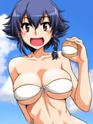 big_breasts bikini girls_und_panzer happy pepperoni_(girls_und_panzer)