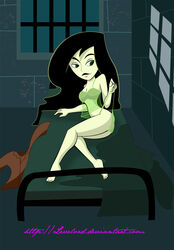 disney female female_only human kim_possible laying_down nightie shego solo straight_hair tagme