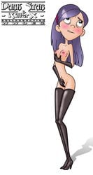 1girls darkstar disney female female_only high_heel_boots high_heels killerx nipples pixar solo straight_hair the_incredibles violet_parr white_background